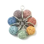 Natural Lava Rock Dyed Beaded Pendants