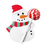 Christmas Theme Snowman Shape Paper Candy Lollipops Cards