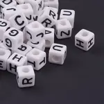 Acrylic Horizontal Hole Letter Beads