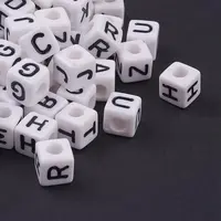 Acrylic Horizontal Hole Letter Beads