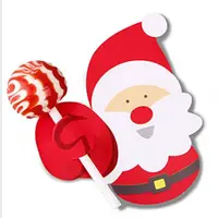 Christmas Theme Santa Claus Shape Paper Candy Lollipops Cards