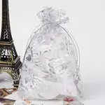 Rose Printed Organza Bags