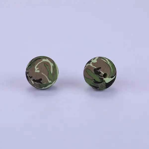 Printed Round Silicone Focal Beads