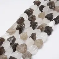Raw Rough Natural Crystal and Smoky Quartz Beads Strands