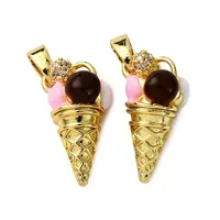 Brass Micro Pave Cubic Zirconia Pendants