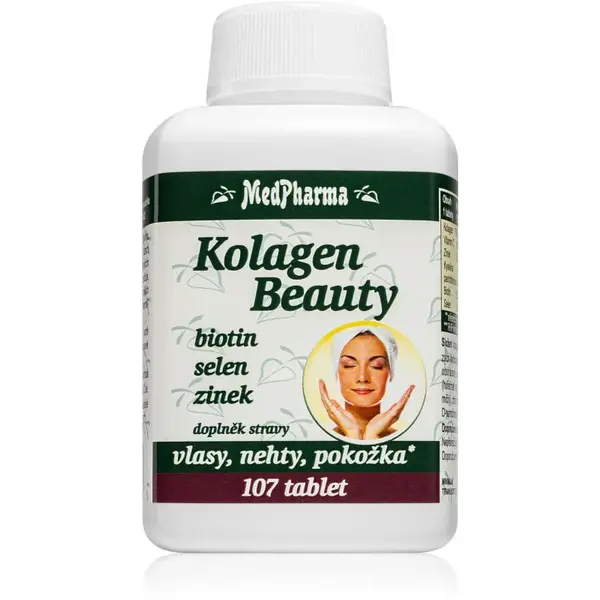 MedPharma Kolagen Beauty biotin, selen, zinok tablety pre krásne vlasy, pleť a nechty 107 tbl