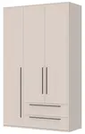 Třídveřová šatní skříň se zásuvkami baptiste - béžová