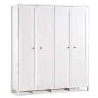 Čtyřdveřová šatní skříň paxton - bílá