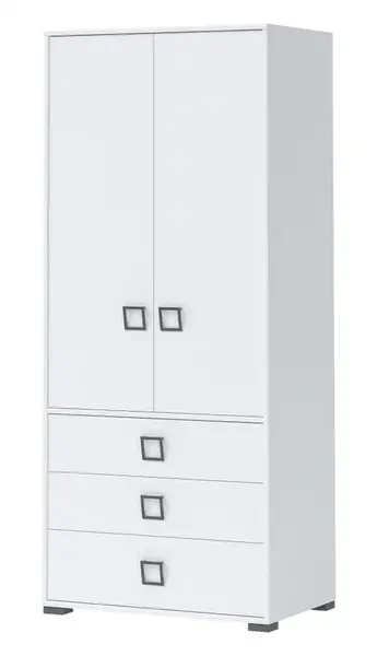 Dvoudveřová kombinovaná šatní skříň ii sloane - bílá