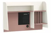 Velký nástavec na psací stůl beauty - béžová/růžová