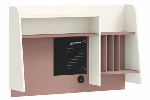 Velký nástavec na psací stůl beauty - béžová/růžová