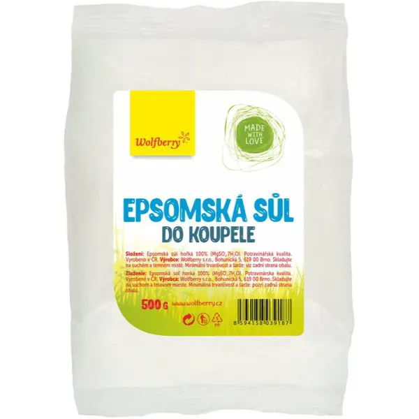 Wolfberry Epsomská soľ do kúpeľa soľ do kúpeľa 500 g