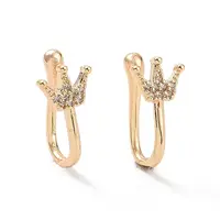 Clear Cubic Zirconia Crown Cuff Earrings