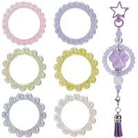 36Pcs 6 Colors UV Plating Acrylic Linking Rings