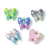 UV Plating Rainbow Iridescent Acrylic Connector Charms