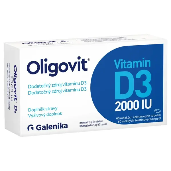 Oligovit Vitamin D3 2000IU 60 tobolek Galenika