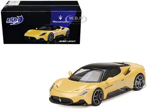 Maserati MC20 Giallo Genio Yellow with Black Top 1/64 Diecast Model Car by BBR
