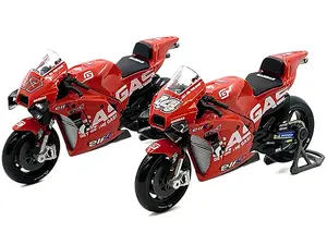 KTM RC16 37 Augusto Fernandez and 44 Pol Espargaro "GasGas Factory Racing Tech3" "MotoGP World Championship" (2023) Set of 2 Motorcycles 1/18 Diecast