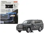 Toyota Land Cruiser ZX RHD (Right Hand Drive) Gray Metallic with Mini Book No.14 1/64 Diecast Model Car by Kyosho