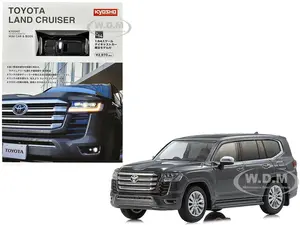 Toyota Land Cruiser ZX RHD (Right Hand Drive) Gray Metallic with Mini Book No.14 1/64 Diecast Model Car by Kyosho