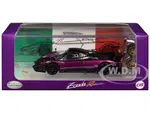 Pagani Zonda Revolucion Purple Metallic and Carbon with Extra Wheels 1/64 Diecast Model Car by CM Model