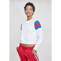 Ladies Sleeve Stripe Crew bílá/světlemodrá/vypalovaná