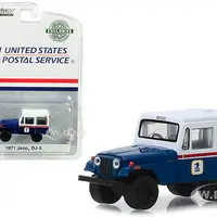 1971 Jeep DJ-5 Blue and White "United States Postal Service" (USPS) "Hobby Exclusive" 1/64 Diecast Model Car by Greenlight