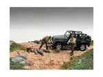 "4X4 Mechanics" 2 Piece Diecast Figure Set 2 for 1/43 Scale Models by American Diorama