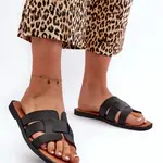 EVENTO Ploché Dámské Žabky Z Ekokože Černé Risamay