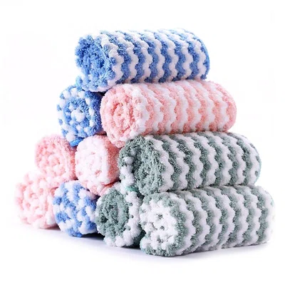 10pcs 22*22cm Kitchen Dishcloths Super Absorbent Non-stick Oil