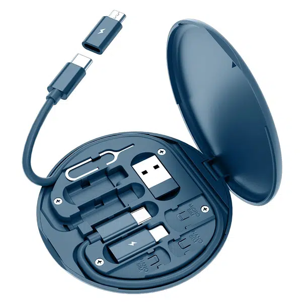 Portable USB Cable Case USB Type-C Converter Adapter Data Transfer Cable Kit SIM Card Storage Case