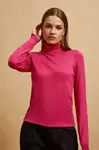 Marisse Fuchsia Turtleneck Sweater