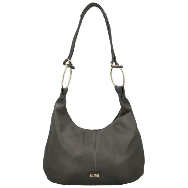 Módní dámská koženková kabelka na rameno Coveri Larbi, tmavě šedá