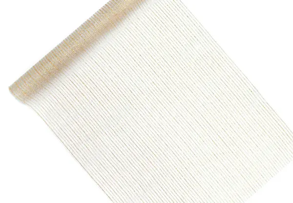 Organza biela so zlatými pruhami 0,4x9m