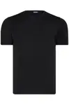 T8569 DEWBERRY BIKE COLLAR MEN'S T-SHIRT-PLAIN BLACK