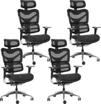 MERCURY 4PACK Ergonomická kancelárska stolička ARIES JNS-701, čierna (4 ks)