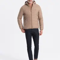 Ombre Men's satin-finish bomber jacket with contrasting ribbed cuffs - black