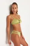 Trendyol Green Cut Out/Windowed Normal Leg Bikini Bottom