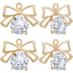 12pcs Clear Cubic Zirconia Charms