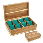 8 Grids Wooden drawer-Style Storage Boxes with Magnetic Lid for Tea Bags