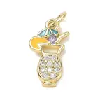 Brass Micro Pave Lilac Cubic Zirconia Pendants