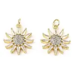 Rack Plating Brass Micro Pave Clear Cubic Zirconia Pendants