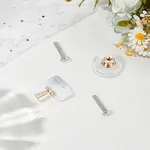 2Pcs Column Glass Drawer Knob Pull Handles