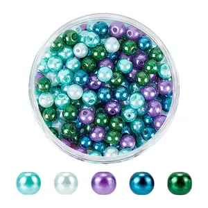 200Pcsg Ocean Mix Pearlized Glass Pearl Beads