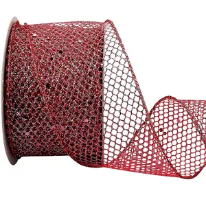 9M Sparkle Polyester Mesh Ribbon with Paillettes