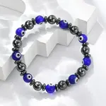 Handmade Evil Eye Lampwork Beads Stretch Bracelets