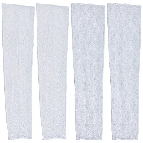 2 Pairs 2 Style Elegant Flower Pattern Polyester Lace Arm Sleeves