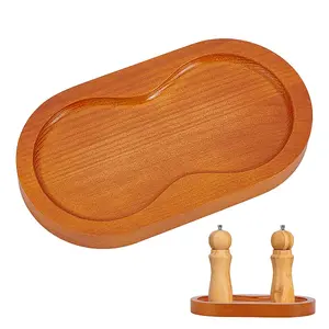 1Pc 2 Slots Wooden Salt and Pepper Mill Holder
