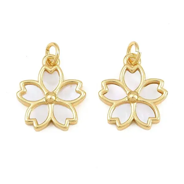 Brass with White Shell Pendants