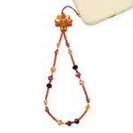 Thanksgiving Day Turkey Silicone & Glass Seed Beads Phone Hand Strap Chains